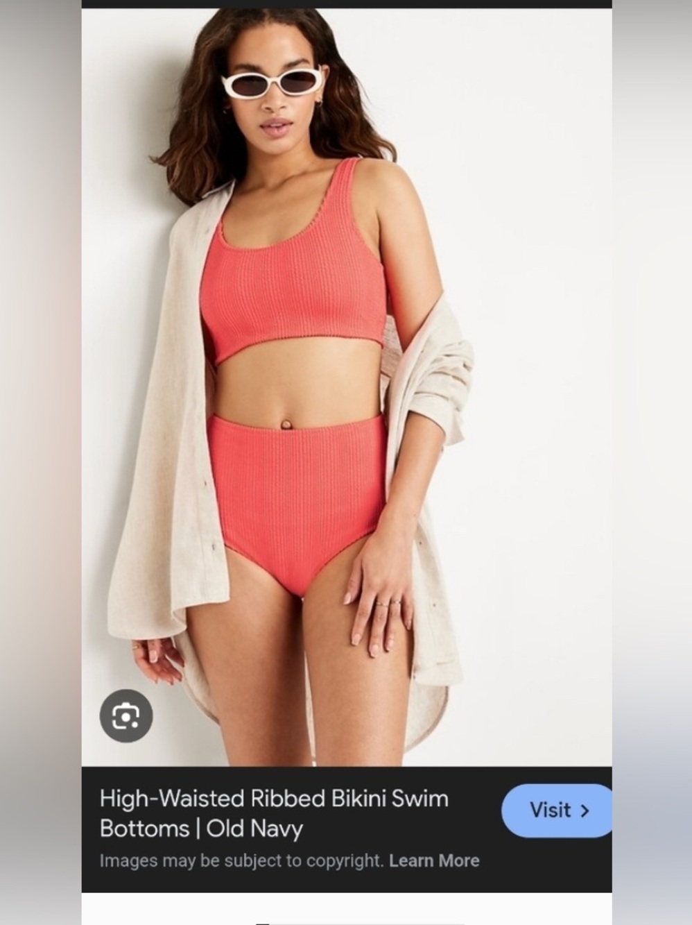 High waisted ribbed Old Navy swimsuit
